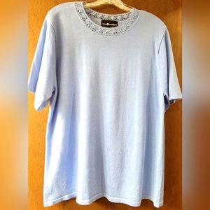 Sag Harber light baby blue sweater shell top